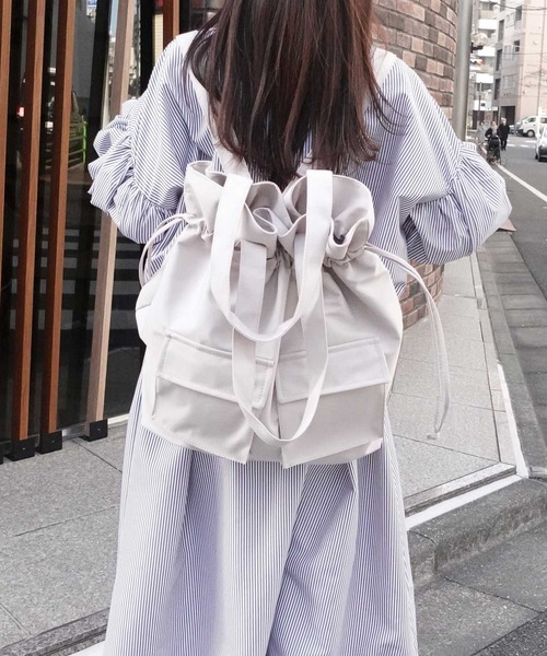 CORNERS（コーナーズ）の「3wayナップサック（バックパック/リュック・レディース・ベージュ/グレー/マスタード/ブラック・FREE）」の20枚目の写真