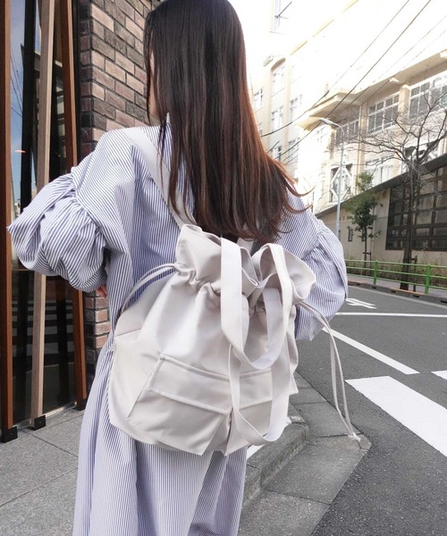 CORNERS（コーナーズ）の「3wayナップサック（バックパック/リュック・レディース・ベージュ/グレー/マスタード/ブラック・FREE）」の21枚目の写真