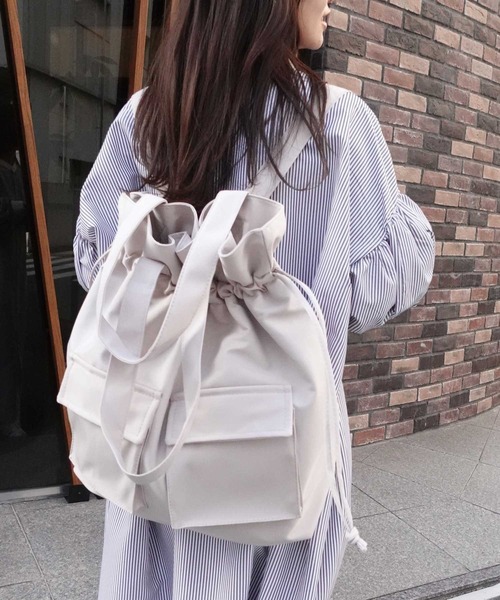 CORNERS（コーナーズ）の「3wayナップサック（バックパック/リュック・レディース・ベージュ/グレー/マスタード/ブラック・FREE）」の22枚目の写真