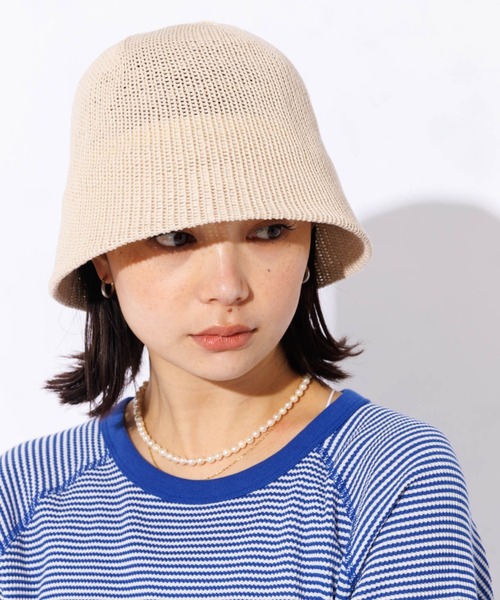 Rouge vif la cle(ルージュヴィフラクレ)の「コットンバケットハット(ハット・レディース・ブラック/ベージュ/アイボリー/ピンクベージュ・フリー)」の4枚目の写真