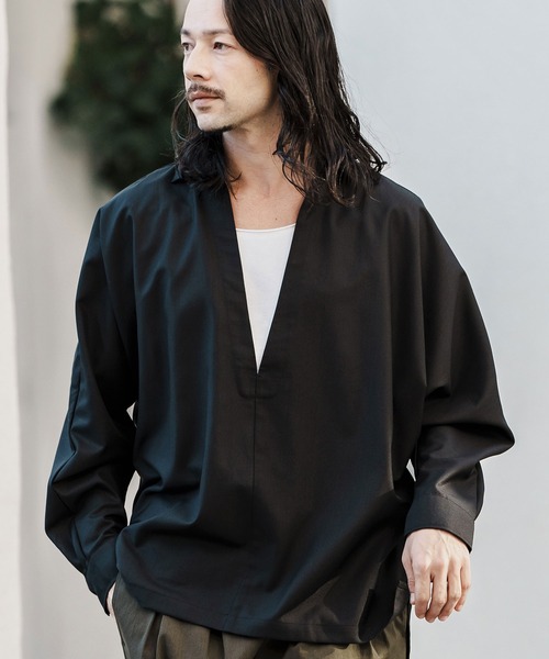 ブラウス シャツ WIDE CARGO SHIRT レディース メンズ ショッピングゴー shoppinggo 新作刺シャツ トップス シャツ 白