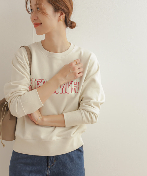 URBAN RESEARCH DOORS（アーバンリサーチドアーズ）の「フロッキーロゴスウェット（スウェット・レディース・グレー/アイボリー・MEDIUM）」の3枚目の写真