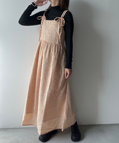 paravion（パラビオン）の「シャギーリボンキャミワンピース（ワンピース・レディース・アイボリー/ピンク/ブラック/オレンジ・FREE）」の20枚目の写真