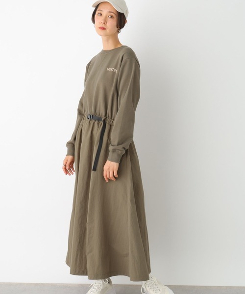 LEPSIM(レプシィム)の「裏毛ドッキングワンピース 103370(ワンピース・レディース・カーキ/ブラック・FREE)」の2枚目の写真