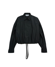 バルーンスリーブ クロップドタフタシャツ