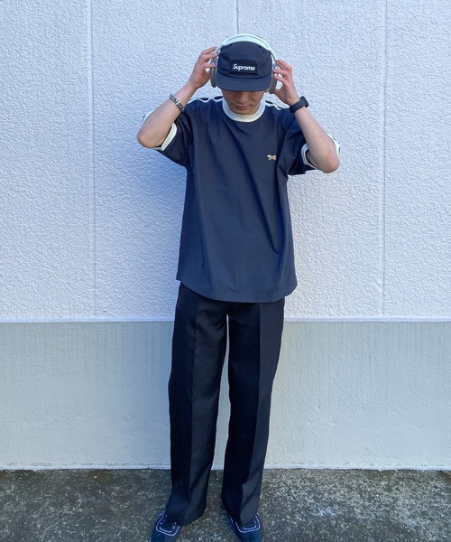 PENNEYS（ぺニーズ）の「PENNEYS/ペニーズ 別注 THE FOX ロゴ ワッペン刺繍ワンポイント ラインデザインルーズリンガー半袖Tシャツ（Tシャツ/カットソー・レディース・ライトオリーブ/オフホワイト/アイボリー/ベージュ/ネイビー/スミクロ・L/M）」の12枚目の写真