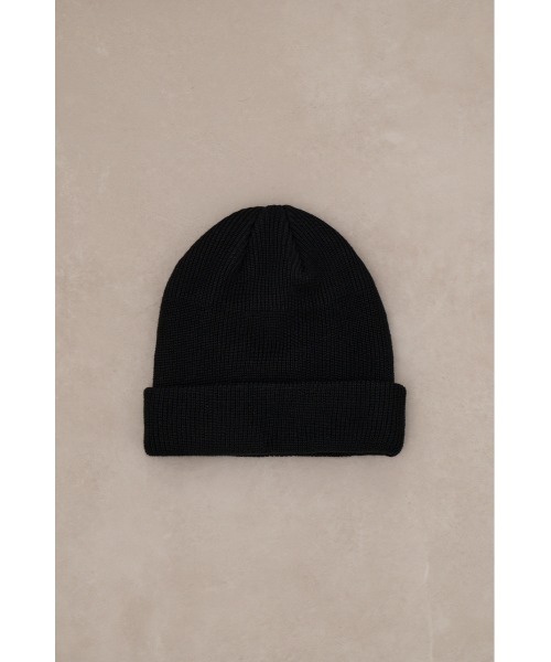 AZUL by moussy(アズールバイマウジー)の「ロゴプレートニットキャップ(ニットキャップ/ビーニー・メンズ・ブラック・FREE)」の5枚目の写真