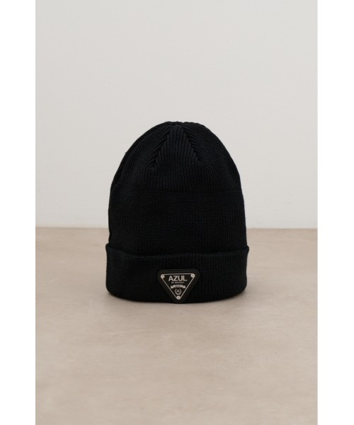 AZUL by moussy(アズールバイマウジー)の「ロゴプレートニットキャップ(ニットキャップ/ビーニー・メンズ・ブラック・FREE)」の6枚目の写真