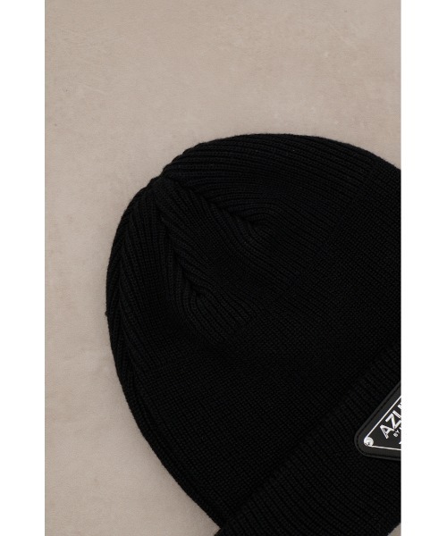 AZUL by moussy(アズールバイマウジー)の「ロゴプレートニットキャップ(ニットキャップ/ビーニー・メンズ・ブラック・FREE)」の8枚目の写真