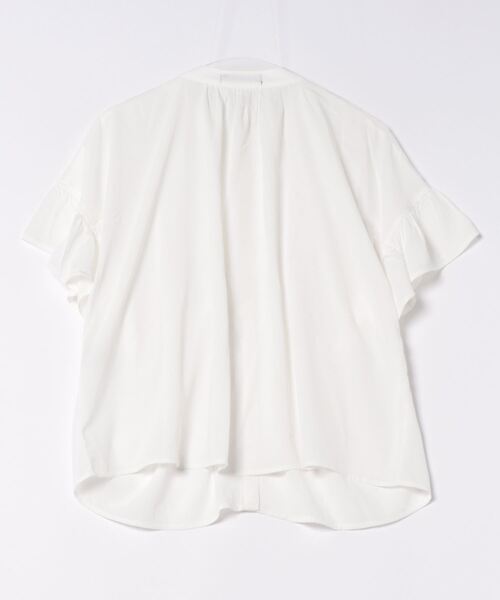 INTERPLANET（インタープラネット）の「Ｖ切替タックデシンブラウス（シャツ/ブラウス・レディース・ブラック/オフホワイト/グレイッシュベージュ・FREE）」の4枚目の写真