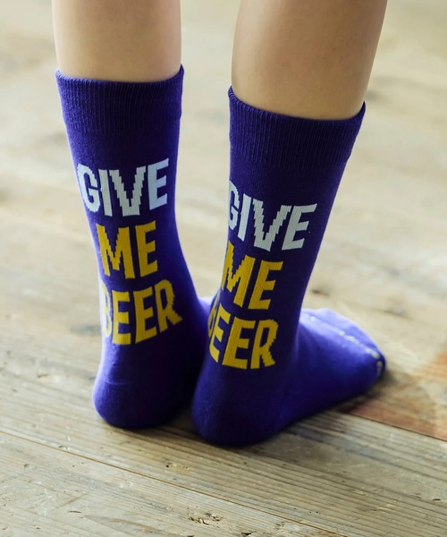 go slow caravan（ゴースローキャラバン）の「パイルジャガード クルーソックス（ソックス/靴下・メンズ・ブラック/ミント/バイオレット/ブルー/コーラルピンク/ホワイト・LARGE/MEDIUM）」の5枚目の写真