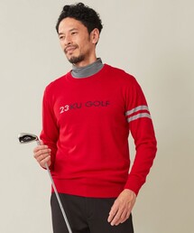 23区GOLF（ニジュウサンクゴルフ）の「【MEN】【ウォッシャブル】ウールブレンド ロゴニット（ニット/セーター・メンズ）」