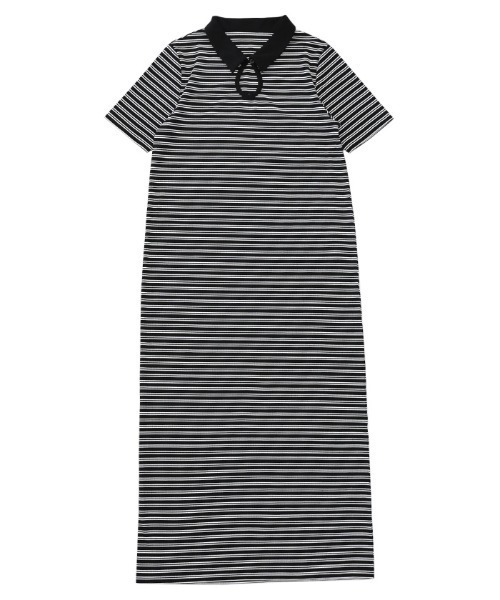 サイズ展開あり】テレコロングポロワンピース（ワンピース）｜select