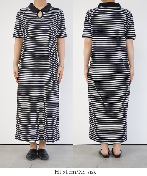 サイズ展開あり】テレコロングポロワンピース（ワンピース）｜select