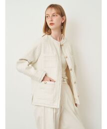 ELENDEEK | ツイードジャケット(ノーカラージャケット)