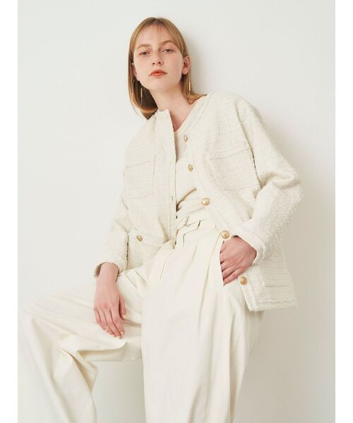 ELENDEEK（エレンディーク）の「ツイードジャケット（ノーカラー