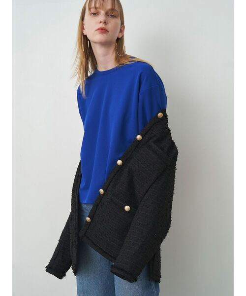 ELENDEEK（エレンディーク）の「ツイードジャケット（ノーカラージャケット・レディース・オフホワイト/ブラック・FREE）」の22枚目の写真