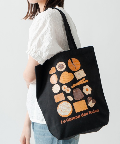 Kelen(ケレン)の「「KELEN/ケレン」ガトープリントトート / GATEAU TOTE(トートバッグ・レディース・ナチュラル/レッド/カーキ/ブラック・FREE)」の2枚目の写真