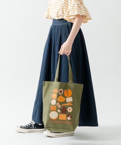 Kelen(ケレン)の「「KELEN/ケレン」ガトープリントトート / GATEAU TOTE(トートバッグ・レディース・ナチュラル/レッド/カーキ/ブラック・FREE)」の7枚目の写真