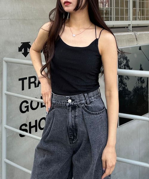 INGNI（イング）の「バッククロスラメキャミソール（キャミソール・レディース・ブラック/グレー・M）」の10枚目の写真