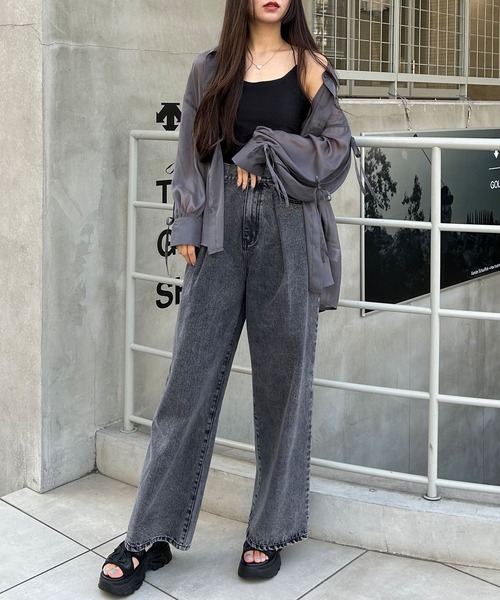 INGNI（イング）の「バッククロスラメキャミソール（キャミソール・レディース・ブラック/グレー・M）」の8枚目の写真