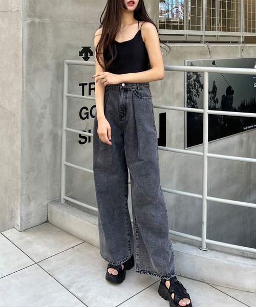 INGNI（イング）の「バッククロスラメキャミソール（キャミソール・レディース・ブラック/グレー・M）」の7枚目の写真