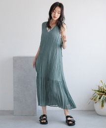 LOWRYS FARM | クリンクルリボンノースリーブワンピース　111731(ワンピース)