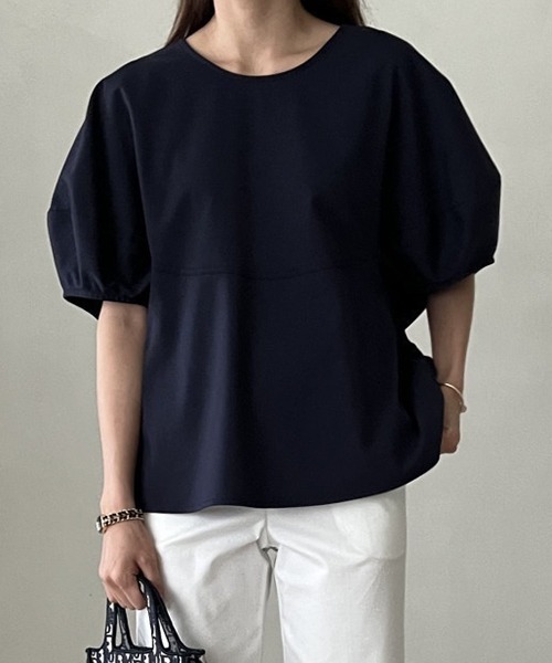 gossip！ロサンゼルス（ゴシップロサンゼルス）の「3color ランタンシャカ感ブラウス（シャツ/ブラウス・レディース・ホワイト/ブラック/ネイビー・FREE）」の3枚目の写真
