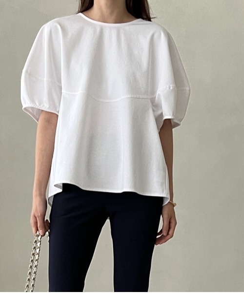 gossip！ロサンゼルス（ゴシップロサンゼルス）の「3color ランタンシャカ感ブラウス（シャツ/ブラウス・レディース・ホワイト/ブラック/ネイビー・FREE）」の4枚目の写真