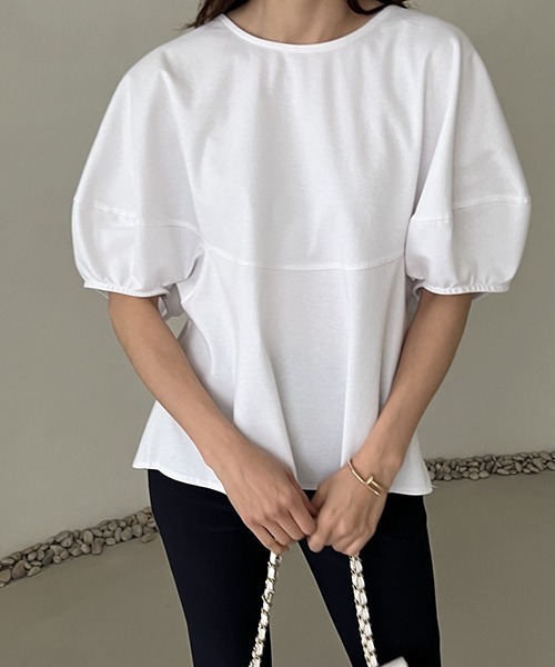 gossip！ロサンゼルス（ゴシップロサンゼルス）の「3color ランタンシャカ感ブラウス（シャツ/ブラウス・レディース・ホワイト/ブラック/ネイビー・FREE）」の7枚目の写真