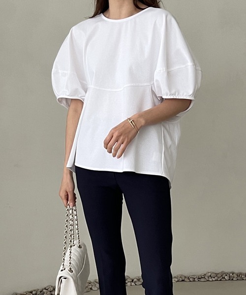 gossip！ロサンゼルス（ゴシップロサンゼルス）の「3color ランタンシャカ感ブラウス（シャツ/ブラウス・レディース・ホワイト/ブラック/ネイビー・FREE）」の8枚目の写真