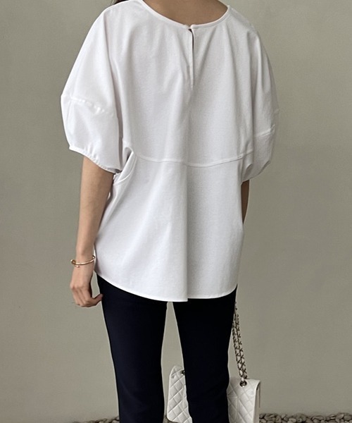 gossip！ロサンゼルス（ゴシップロサンゼルス）の「3color ランタンシャカ感ブラウス（シャツ/ブラウス・レディース・ホワイト/ブラック/ネイビー・FREE）」の9枚目の写真