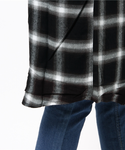 WEGO（ウィゴー）の「WEGO/オンブレチェックガウンコート（チェスターコート・レディース・レッド系その他/ブラック系その他・FREE）」の6枚目の写真