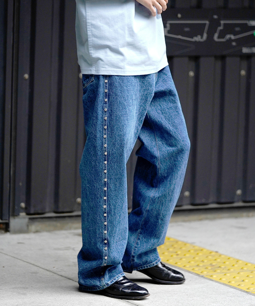 AFB エーエフビー ストレート スタッズ デニムパンツ M AFB エーエフビー ストレート スタッズ デニムパンツ M ブラック