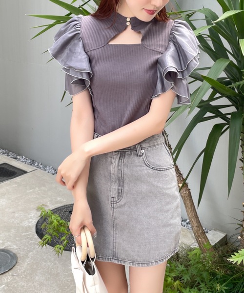 NOMAE（ノーマエ）の「リボンペイントデニムミニスカート