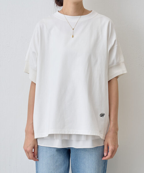 BEARDSLEY(ビアズリー)の「刺しゅう入りドルマンT(Tシャツ/カットソー・レディース・ライトベージュ/ホワイト・FREE)」の6枚目の写真