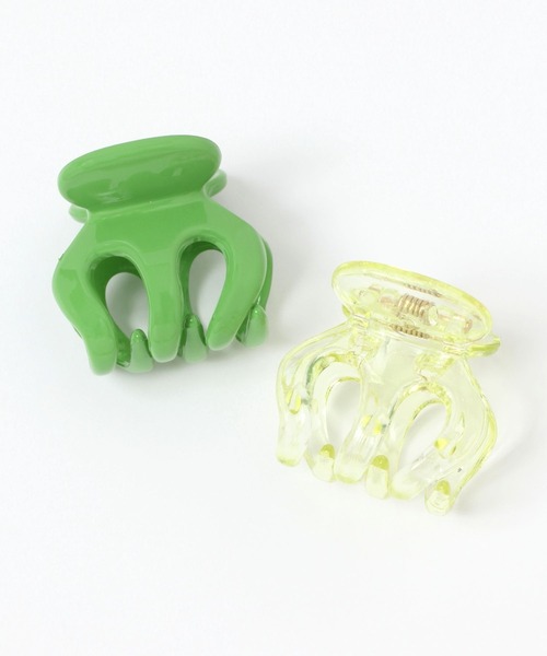 LAKOLE（ラコレ）の「カラフルミニバンスクリップ2点セット / 114397（バレッタ/ヘアクリップ・レディース・ブルー/イエロー/グリーン/ライトブルー・FREE）」の2枚目の写真