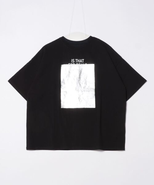 SWAGプリント オーバーサイズTシャツ ブラック 黒コーデ シックなプリント オーバーサイズTシャツ Tシャツ|黒