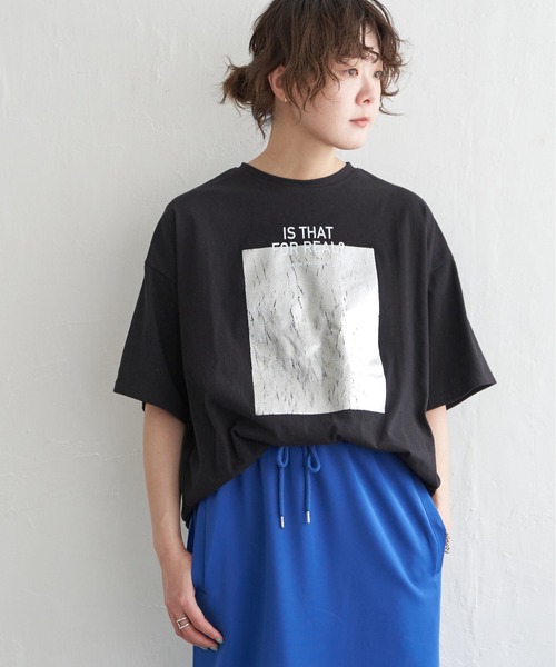 セール】ロゴ箔プリントオーバーサイズTシャツ（Tシャツ