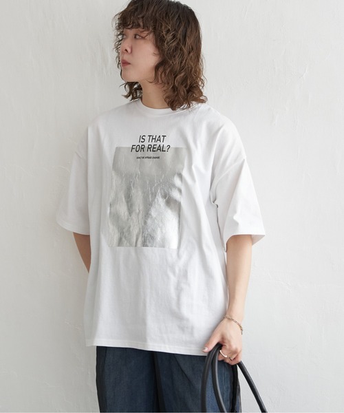 セール】ロゴ箔プリントオーバーサイズTシャツ（Tシャツ
