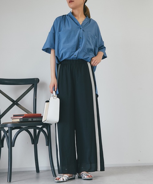 un dix cors(アンディコール)の「麻調ニット切替パンツ(スウェットパンツ・レディース・ブラック/ベージュ・FREE)」の3枚目の写真