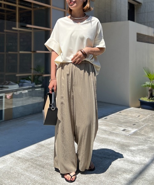 un dix cors(アンディコール)の「麻調ニット切替パンツ(スウェットパンツ・レディース・ブラック/ベージュ・FREE)」の21枚目の写真