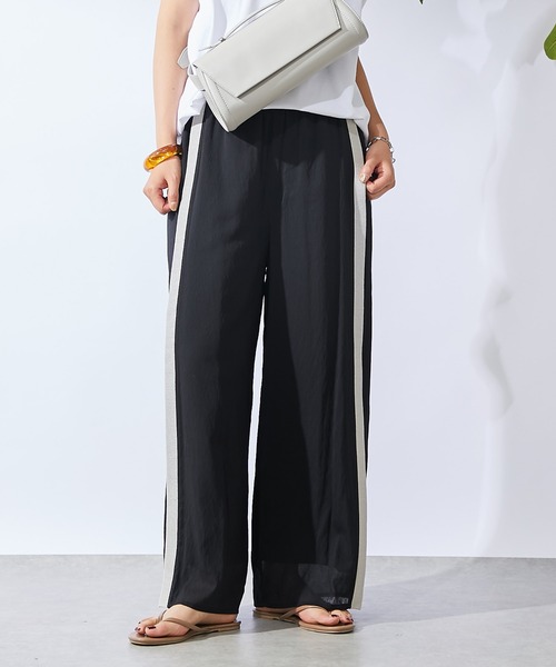 un dix cors(アンディコール)の「麻調ニット切替パンツ(スウェットパンツ・レディース・ブラック/ベージュ・FREE)」の5枚目の写真