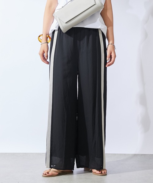 un dix cors(アンディコール)の「麻調ニット切替パンツ(スウェットパンツ・レディース・ブラック/ベージュ・FREE)」の9枚目の写真