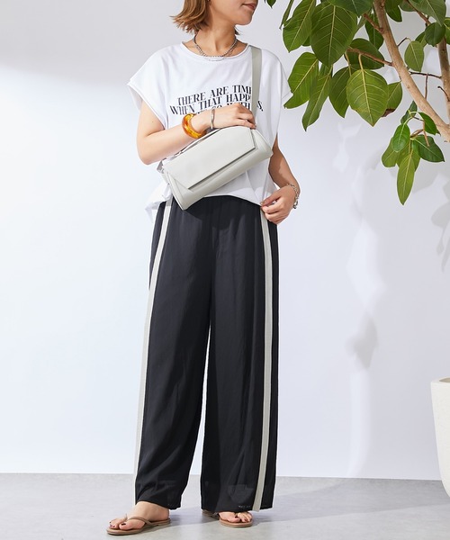 un dix cors(アンディコール)の「麻調ニット切替パンツ(スウェットパンツ・レディース・ブラック/ベージュ・FREE)」の10枚目の写真