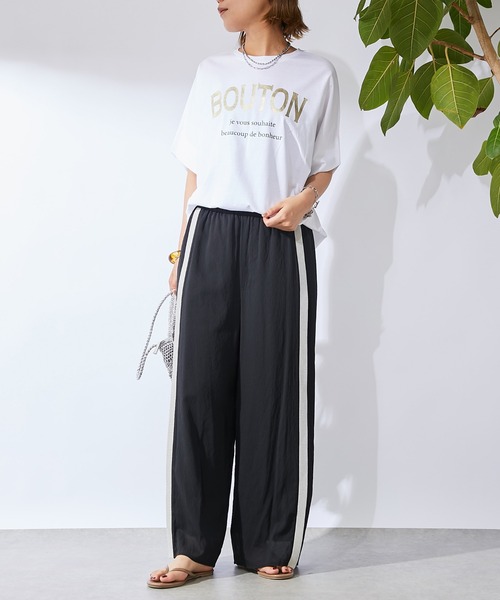 un dix cors(アンディコール)の「麻調ニット切替パンツ(スウェットパンツ・レディース・ブラック/ベージュ・FREE)」の14枚目の写真