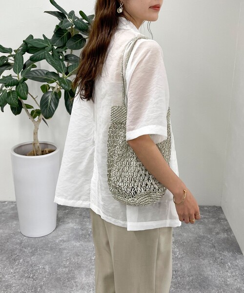 fredy emue(フレディエミュ)の「シアー半袖ダブルジャケット(ダウンジャケット/コート・レディース・ブラック/オフホワイト・38)」の11枚目の写真