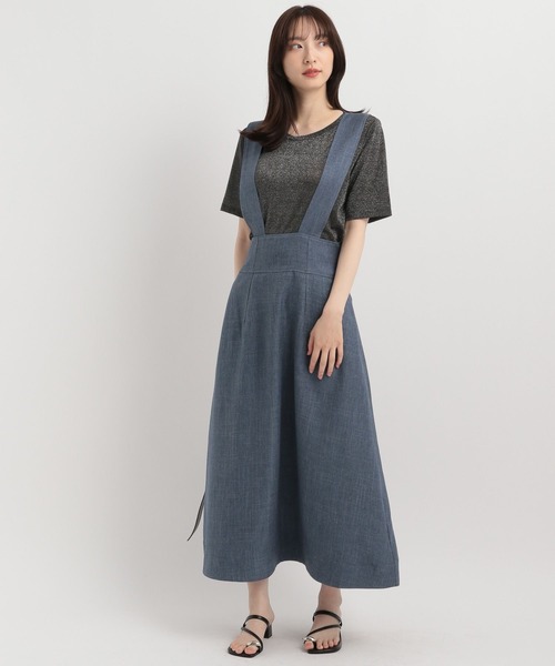 Andemiu（アンデミュウ）の「ラメカットＴ134418（Tシャツ/カットソー・レディース・シルバーグレー/ベージュ/ブラック・FREE）」の4枚目の写真