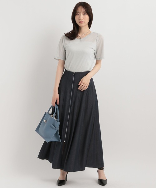 Andemiu（アンデミュウ）の「ラメカットＴ134418（Tシャツ/カットソー・レディース・シルバーグレー/ベージュ/ブラック・FREE）」の5枚目の写真