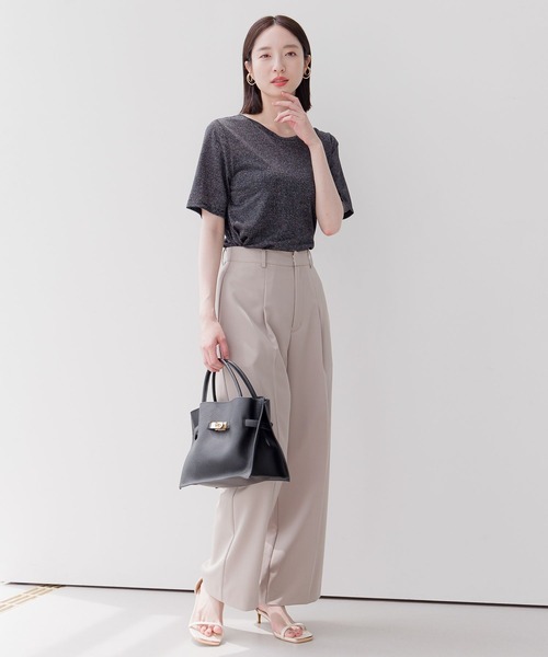 Andemiu（アンデミュウ）の「ラメカットＴ134418（Tシャツ/カットソー・レディース・シルバーグレー/ベージュ/ブラック・FREE）」の16枚目の写真